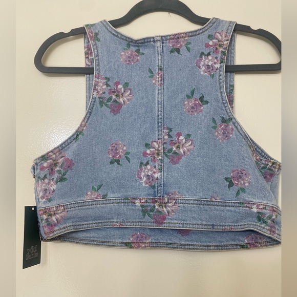 Denim Floral Crop Top - Wild Fable - Picture 4 of 6